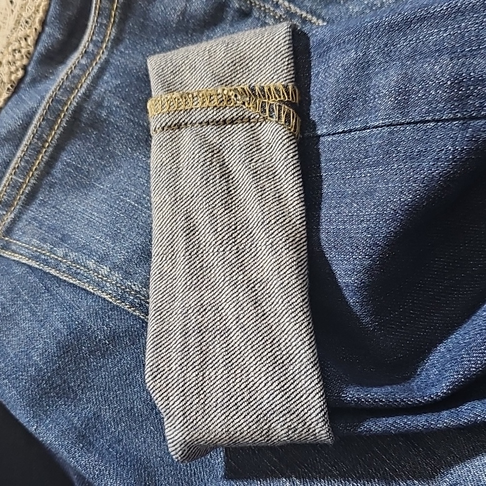 Free People Haynes Jeans Crochet Lace Patchwork Skinny Denim 27 Pants - Picture 13 of 13